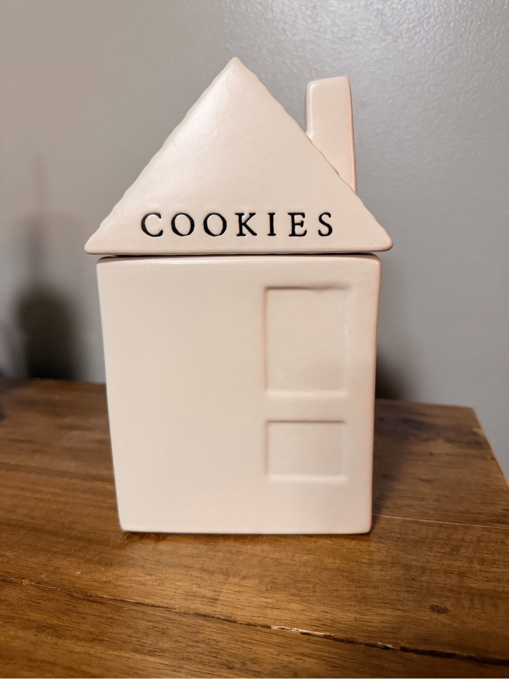 Hearth & Hand Cream Ceramic House Cookie Canister